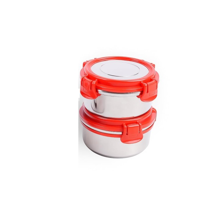 Aadhinath Lock n Safe Stainless Steel Lunch Box with Leak-Proof detachable Lock Lids for School, college, Office, Travel and storage 500 ml pack of 1 