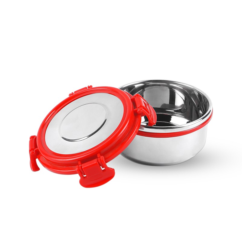 Aadhinath Lock n Safe Stainless Steel Lunch Box with Leak-Proof  detachable Lock Lids for School, college, Office, Travel and storage 300 ml pack of 1