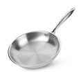 Aadhinath Stainless Steel Frypan with lid - Heavy Bottom - Induction Gas Compatible, Dishwasher Safe, 5-Year Warranty Versatile Fry Pan for Cooking 20 cm