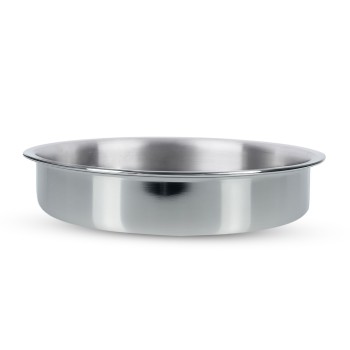 Aadhinath triply Premium Stainless Steel Shallow Tope – Wide Flat Bottom Cookware for Boiling, Heating and Serving with 5 years warranty Rust-Free, Mirror Finish Steel Pot for Gas Stove 28 cm