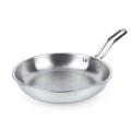 Aadhinath Stainless Steel Frypan with lid - Heavy Bottom - Induction Gas Compatible, Dishwasher Safe, 5-Year Warranty Versatile Fry Pan for Cooking 26 cm