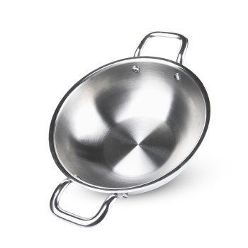 AADHINATH TRI-PLY Stainless Steel Kadhai with Lid, Kadai for Cooking, Tri-ply kadai Metal spatula friendly, Induction & Gas stove Compatible, 20 cm