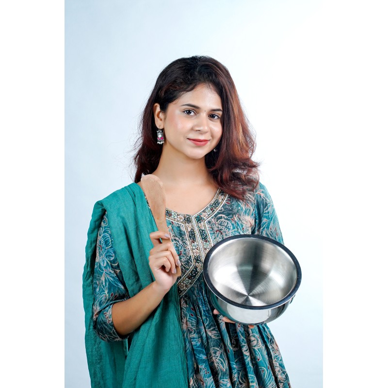 Aadhinath triply Stainless Steel Tope for Cooking with 5 Years Warranty – Deep Boiling Pot for Milk, Tea, Rice and Water – Mirror Finish, Rust-Free Cookware for Gas Stove – Durable Kitchen Tope 22 cm