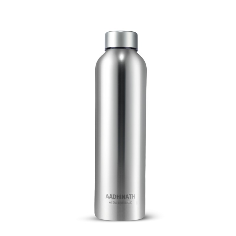 Aadhinath Stainless Steel Water Bottle – Leak-Proof, Rust-Free, BPA-Free, Eco-Friendly Bottle for Home, Office, Gym & Travel – 900 ml glossy finish pack of 1