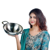 AADHINATH TRI-PLY Stainless Steel Kadhai with Lid, Kadai for Cooking, Tri-ply kadai Metal spatula friendly, Induction & Gas stove Compatible, 18cm