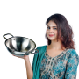 AADHINATH TRI-PLY Stainless Steel Kadhai with Lid, Kadai for Cooking, Tri-ply kadai Metal spatula friendly, Induction & Gas stove Compatible, 16 cm