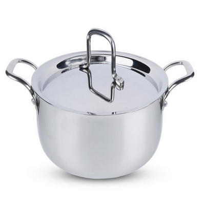 Aadhinath Triply Stainless Steel Sauce Pot/Casserole with lid, Induction Pot, Briyani Pot/Handi, 18cm