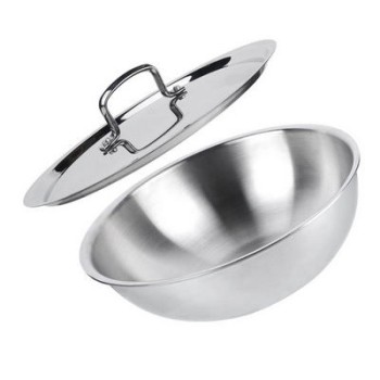 Aadhinath Triply Tasla with Lid, Stainless Steel Tasla for Cooking, Triply Tasla Metal Spatula Friendly, Induction & Gas Stove Compatible, 22 cm